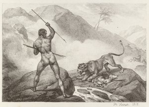 Afrykański Łowca autorstwa Emile Jean Horace Vernet