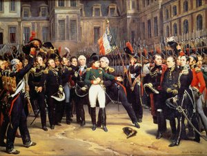 Pożegnania z Fontainebleau, 20 kwietnia 1814 r. autorstwa Emile Jean Horace Vernet