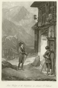 Ludwik Filip w Hospitium na Górze św. autorstwa Emile Jean Horace Vernet