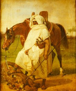 Łowca lwów, 1833 autorstwa Emile Jean Horace Vernet