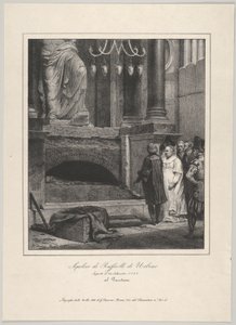 Grób Rafaela, otwarty 14 września 1833, Panteon, Rzym, 1833. autorstwa Emile Jean Horace Vernet