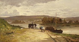 Krajobraz rzeczny, 1837 autorstwa Emile Lambinet