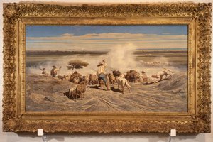 Powrót stada Emile Loubon (1809 - 1863), olej na płótnie, 0,91 x 1,70 cm. Muzeum Sztuk Pięknych w Tulonie.