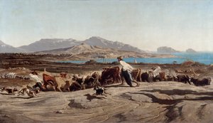 Widok Marsylii, podczas spaceru po Aygalades - Obraz Emile Loubon (1809-1863)