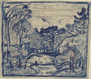 Skovinterieur med braendehugger. Côte de Grace, Honfleur. autorstwa Emile Othon Friesz