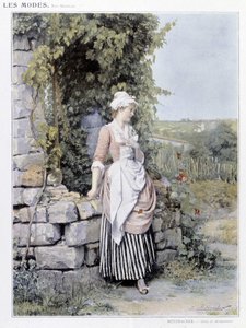 Samotna kobieta oczekująca na wizytę (Rendez-vous) – chora. od Metzmachera, ok. 1900