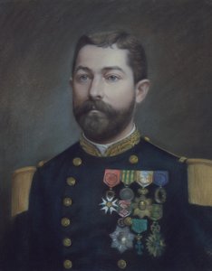 Retrato de Emile Commander Duboc (1852 - 1935), herói da conquista de Tonkin (pintura)polonês autorstwa Emile Richard Haumont