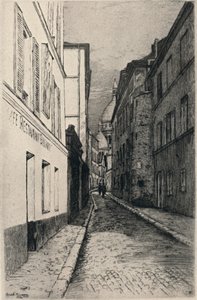 „Rue St Rustique, Montmartre”, 1915 autorstwa Emile Rousseau