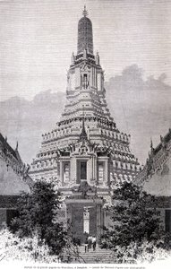 Portal Wielkiej Pagody Wat-Chan, Bangkok. Rysunek Théronda.