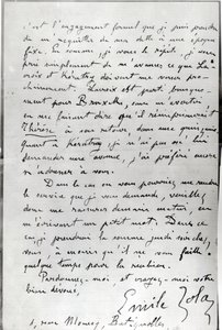 List Zoli do Edouarda Maneta (1832-83) 1868 (pióro i atrament na papierze) autorstwa Emile Zola