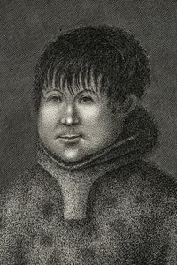 John Sakeouse, pochodzący z Jacob Sound na Grenlandii, pierwszy Esquimaux, o którym wiadomo, że był w tym kraju, 1816 r. autorstwa Emilia Anderson