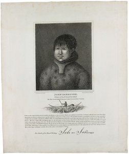 John Sakeouse, pochodzący z Jacob Sound na Grenlandii, pierwszy Eskimos, o którym wiadomo, że przebywał w tym kraju, 1816 autorstwa Emilia Anderson