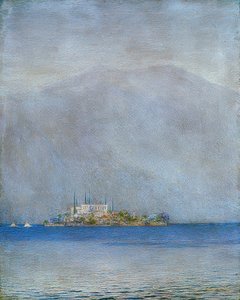 Wyspa San Giulio autorstwa Emilio Longoni