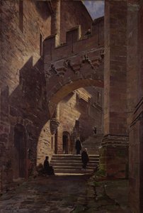 Mont Saint-Michel, ufortyfikowana brama w opactwie, 1881