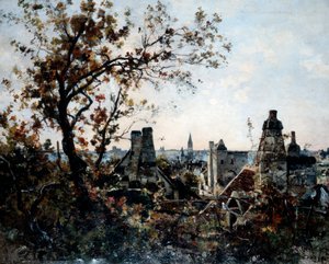 Wieża Chevalot wieczorem, 1885 autorstwa Emmanuel Lansyer