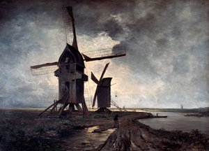 Wiatraki otaczającego krajobrazu Lille, 1877.