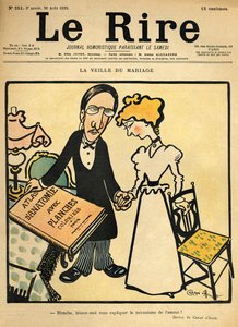W przeddzień ślubu, karykatura z okładki „Le Rire”, 26 sierpnia 1899 r.