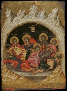Siedmiu Śpiących Efezu (tempera jajowa na panelu)