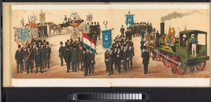 Procesja w Haarlemie, 1872 (tablica 11) Procesja w Haarlemie 1 kwietnia 1872 r. (tytuł serii na obiekcie)