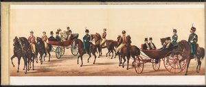 Parada w Haarlemie, 1872 (tablica 8) Procesja w Haarlemie 1 kwietnia 1872 r. (tytuł serii na obiekcie)