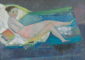 Młoda modelka (olej na płótnie) autorstwa Endre Roder