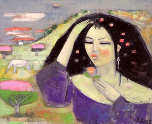 Tomoko Dreaming po angielsku III (olej na płótnie) autorstwa Endre Roder