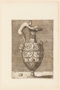 Ewer z satyrem trzymającym dużą muszlę (Vico) autorstwa Enea Vico