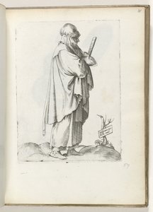 Hiszpanka wiejska (tytuł na obiekcie) Vrouw naar rechts, gekleed w języku hiszpańskim kleding ca. 1550 Postawy różnych narodów naszych czasów (tytuł serii) autorstwa Enea Vico