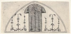 Panel w kształcie lancetu z dekoracją groteskową, 1541. autorstwa Enea Vico