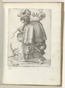 Żona żołnierza niemieckiego (tytuł na obiekcie) Duitse soldatenvrouw, gekleed volgens de mode van ca. 1550 Postawa różnych narodów naszych czasów autorstwa Enea Vico