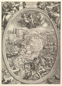 Bitwa pod Mühlberg z wojskami Karola V przekraczającymi Łabę, 1551.