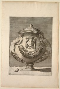 Wazon ozdobiony figurami, Rinceaux i festonami autorstwa Enea Vico
