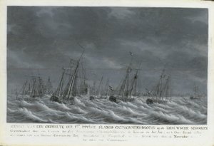Flota Batawska przy Veere, 1800 autorstwa Engel Hoogerheyden