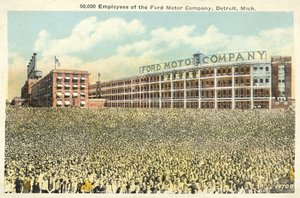 50 000 pracowników Ford Motor Company, Detroit, Michigan (kolorowe zdjęcie) autorstwa English Photographer