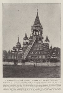 Birmańska Wieża Kremacyjna, Stos Hpongyi lub Saint autorstwa English Photographer