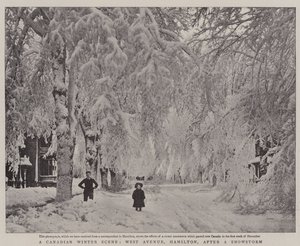 Kanadyjska scena zimowa, West Avenue, Hamilton, po śnieżycy autorstwa English Photographer