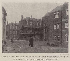 Pałac dla nędzarzy, Greenwich Union Workhouse w Sidcup, niezamieszkany z powodu różnic urzędowych autorstwa English Photographer