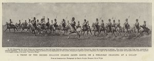 Oddział Drugiej Straży Smoków (Scots Greys) podczas szarży w dzień polowy na galop autorstwa English Photographer