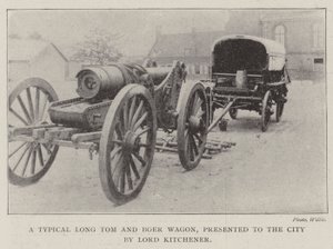 Typowy wagon Long Tom i Boer, podarowany miastu przez Lorda Kitchenera autorstwa English Photographer