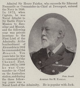 Admirał Sir H Fairfax autorstwa English Photographer