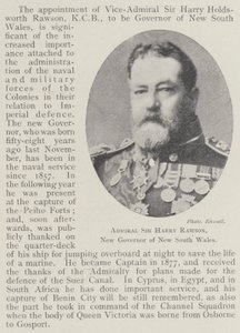 Admirał Sir Harry Rawson, nowy gubernator Nowej Południowej Walii autorstwa English Photographer