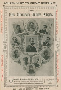 Ogłoszenie występu Jubileuszowych Śpiewaków Uniwersytetu Fisk autorstwa English Photographer