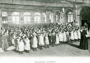 Zgromadzenie popołudniowe, ok. 1900 (zdjęcie czarno-białe) autorstwa English Photographer