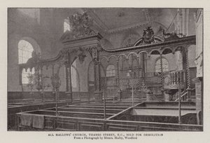 All Hallows Church, Thames Street, EC, sprzedany do rozbiórki autorstwa English Photographer
