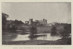 Zamek Alnwick, Northumberland, siedziba księcia Northumberland autorstwa English Photographer