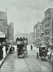 Bishopsgate: na północ od Liverpool Street, Londyn, 1890 autorstwa English Photographer