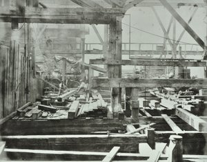 Blackfriars Bridge: prace budowlane w toku, 1869 autorstwa English Photographer