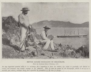 Sygnalizacja British Sailors przez Heliograph autorstwa English Photographer