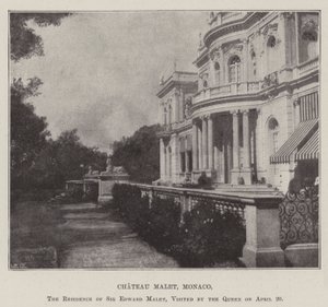 Chateau Malet, Monako, rezydencja Sir Edwarda Maleta, odwiedzona przez królową 20 kwietnia autorstwa English Photographer