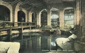 Okrągła łaźnia rzymska, Bath (zdjęcie kolorowe) autorstwa English Photographer
